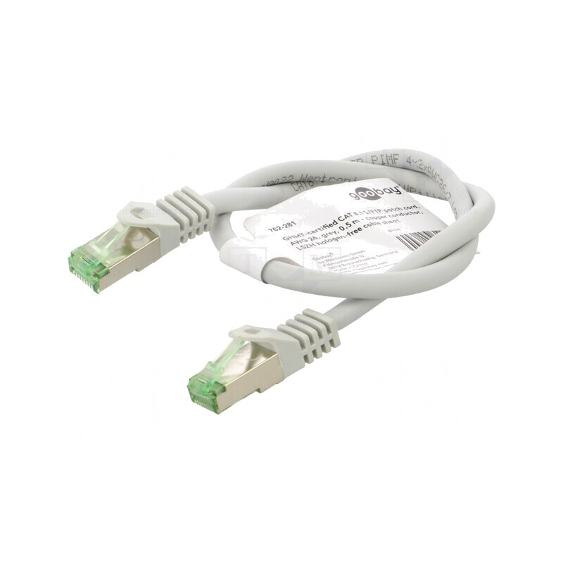 Patch cord S/FTP Cat 8.1 0,5m Gri LSZH | Electronic-mag.ro | Componente Electronice