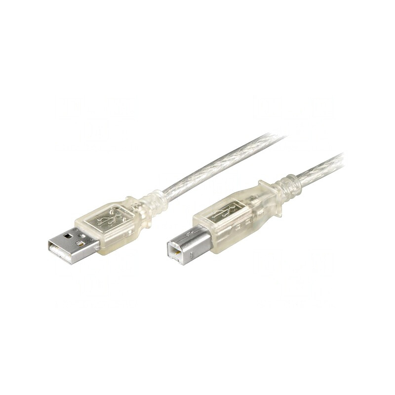 Cablu USB 2.0 A-B 3m Transparent | Electronic-mag.ro | Componente Electronice