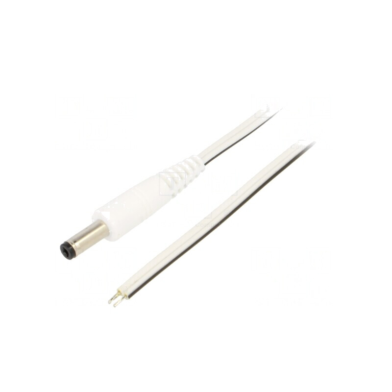 Cablu Alb 2x0,5mm2 cu Mufă DC 4,8/1,7 1,5m | Electronic-mag.ro | Componente Electronice