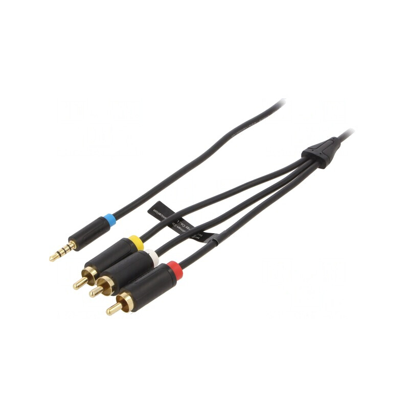 Cablu Jack 3,5mm la RCA x3 1,5m Placare Aurită | Electronic-mag.ro | Componente Electronice