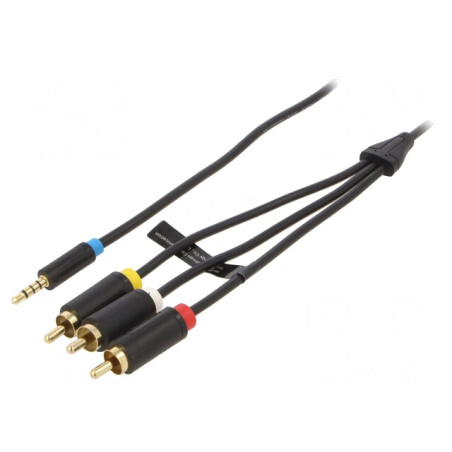 Cablu Jack 3,5mm la RCA x3 1,5m Placare Aurită | Electronic-mag.ro | Componente Electronice