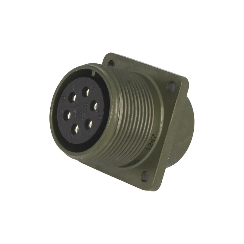 Conector circular 18mm aliaj aluminiu oliv | Electronic-mag.ro | Componente Electronice