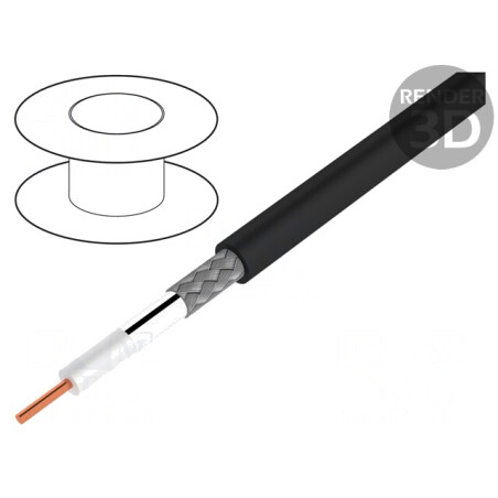 Cablu Coaxial CNT-300 Negru 7,62mm | Electronic-mag.ro | Componente Electronice