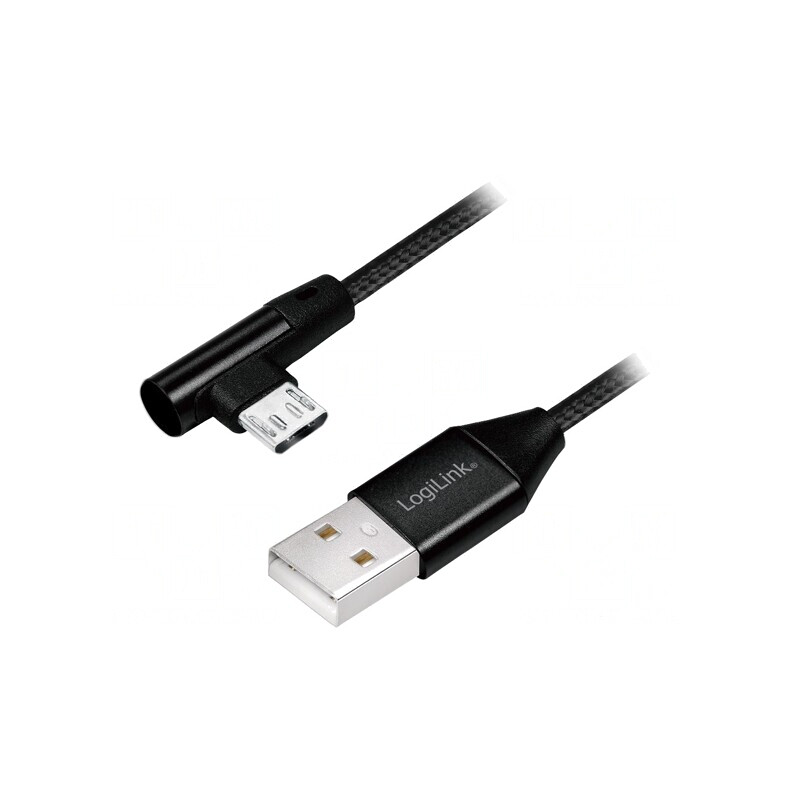 Cablu USB 2.0 A la Micro B 1m Unghi PVC | Electronic-mag.ro | Componente Electronice