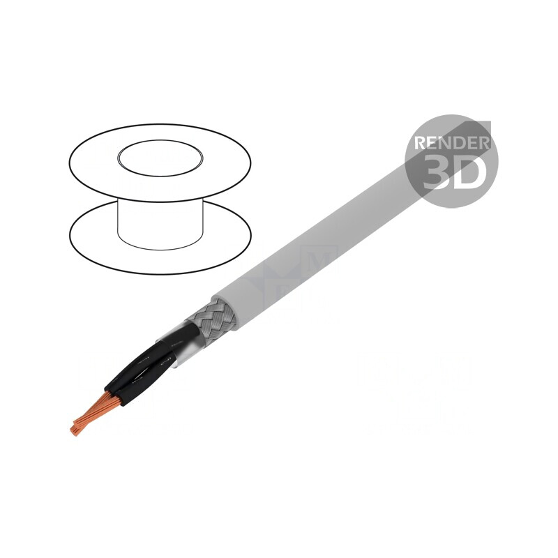 Cablu PVC Gri 2x1.5mm² 300V/500V | Electronic-mag.ro | Componente Electronice
