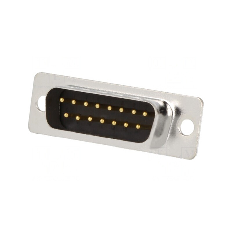 Mufă D-Sub 15 PIN Aurită Neagră pentru Lipire pe Cablu | Electronic-mag.ro | Componente Electronice