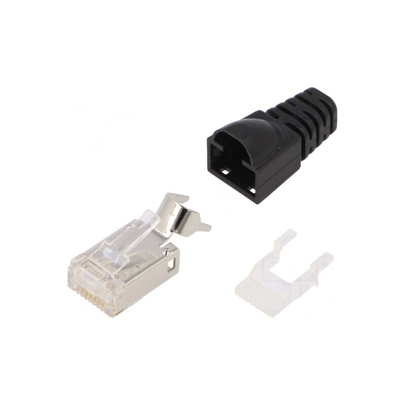 Mufă RJ45 8p8c Cat6a Ecranată Aurită | Electronic-mag.ro | Componente Electronice