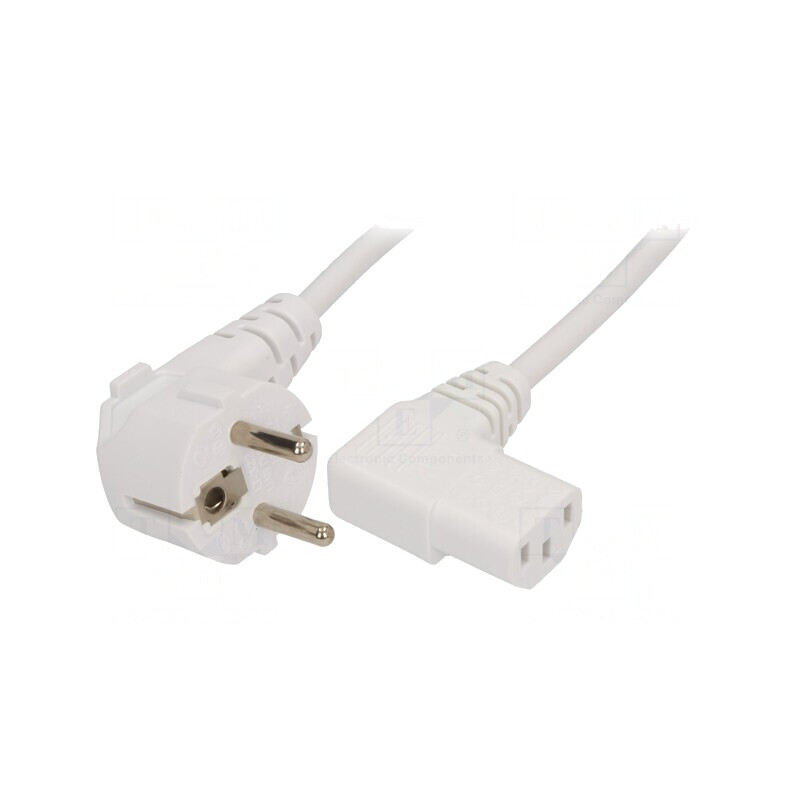 Cablu Electric 3x0,75mm2 1m Alb 10A 250V Uni-Schuko | Electronic-mag.ro | Componente Electronice