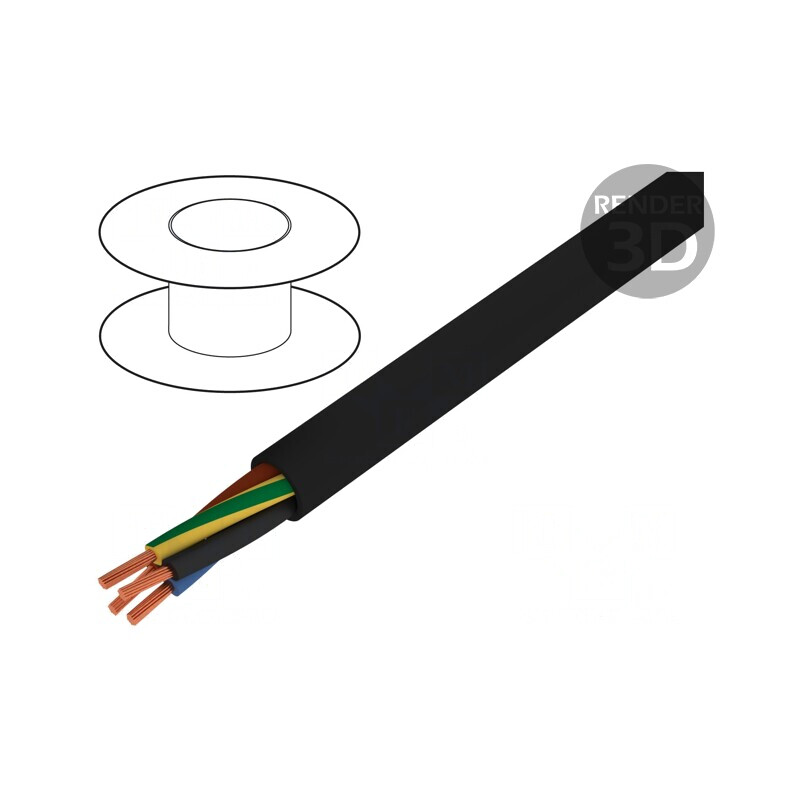 Cablu Electric Rotund HELUPOWER 1000 4G1.5mm² Cu PVC Negru | Electronic-mag.ro | Componente Electronice