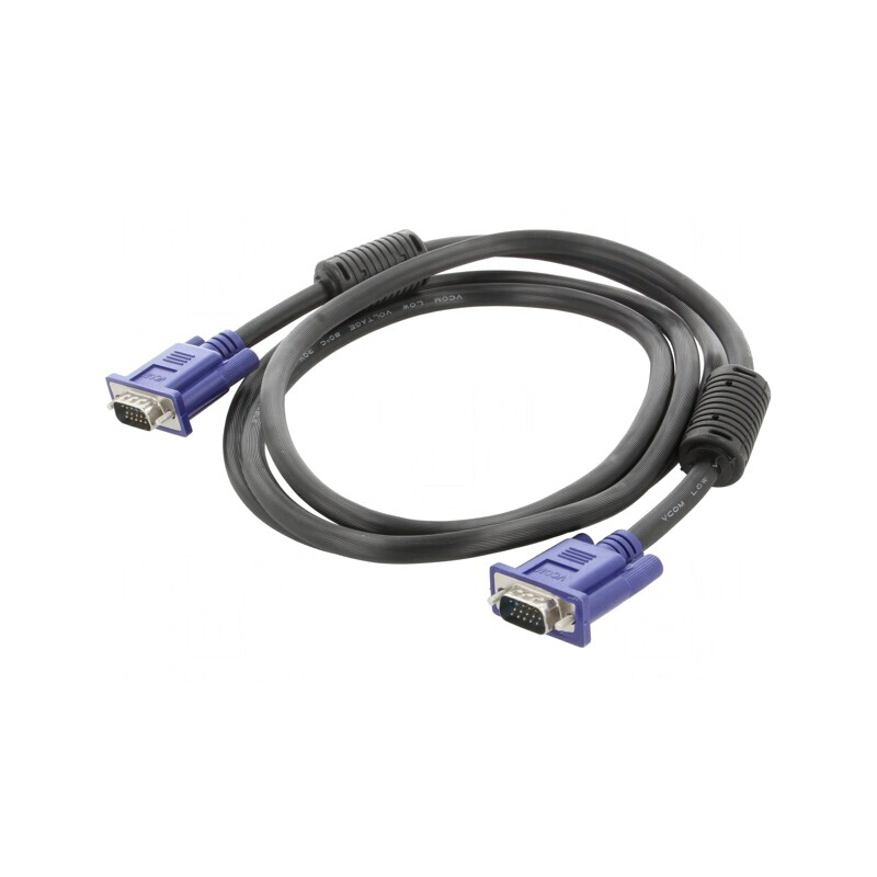 Cablu D-Sub 15 pini HD negru 1.8m | Electronic-mag.ro | Componente Electronice