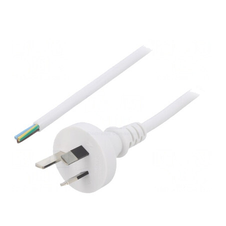 Cablu Alb PVC 3x0,75mm2 1,8m cu Mufă | Electronic-mag.ro | Componente Electronice