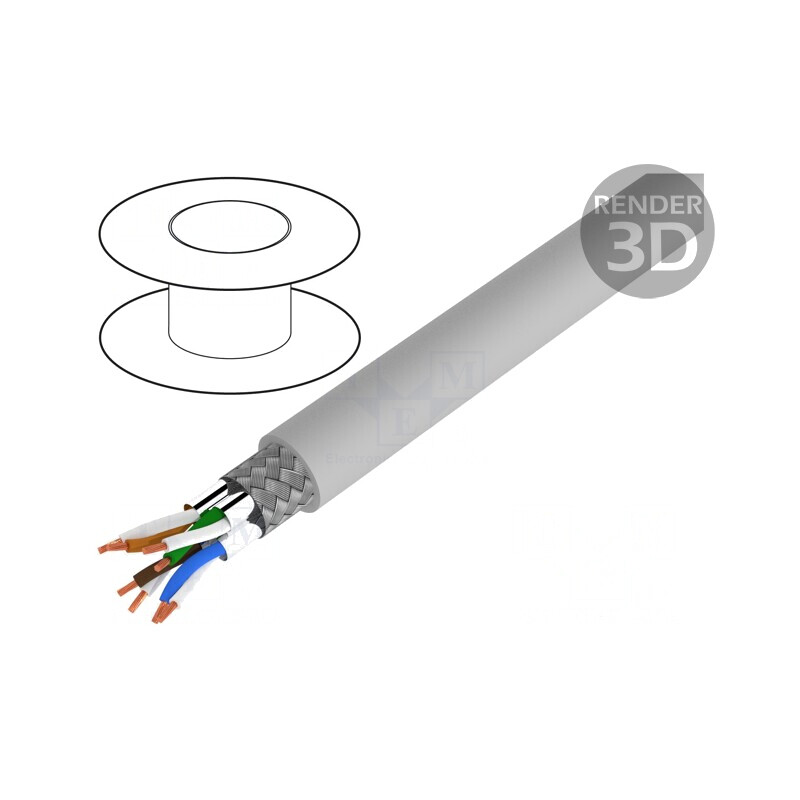 Cablu Ethernet S/FTP CAT7 LSZH Gri 6.2mm | Electronic-mag.ro | Componente Electronice