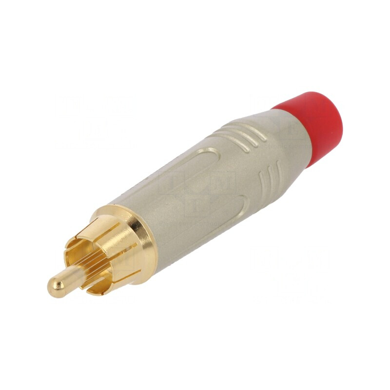 Mufă RCA Tată Gri Aurit Roșu | Electronic-mag.ro | Componente Electronice