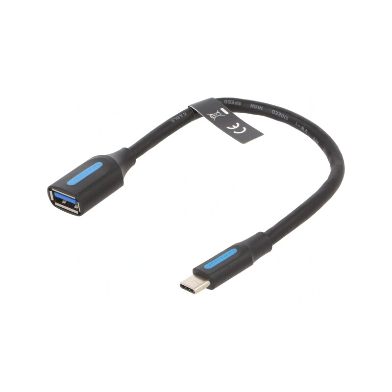 Cablu USB 3.0 A la USB C, 0.15m, Negru | Electronic-mag.ro | Componente Electronice