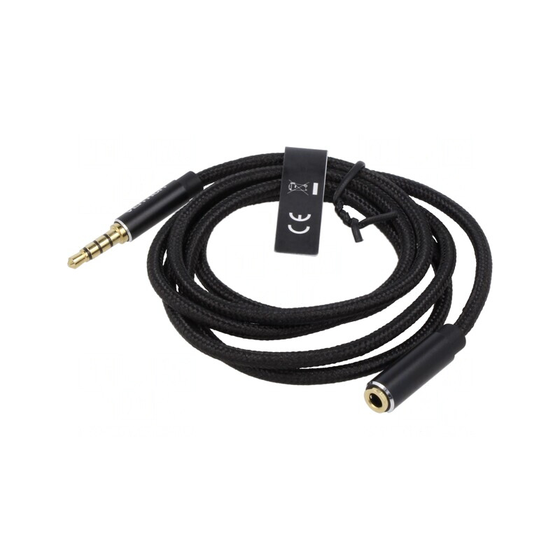 Cablu Audio Jack 3.5mm 4-Pin 1m Negru | Electronic-mag.ro | Componente Electronice