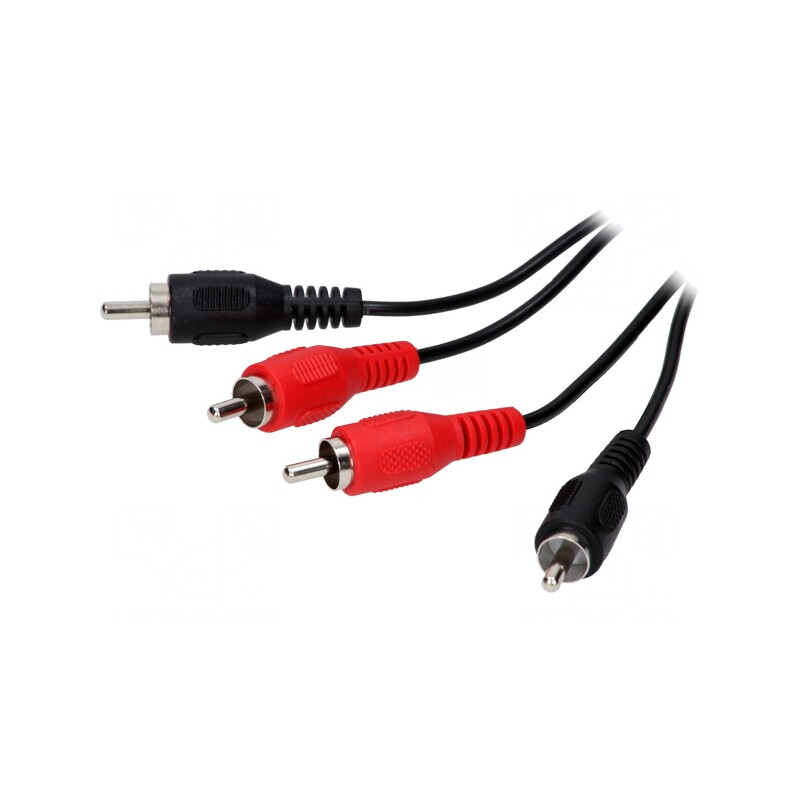 Cablu RCA dublu 5m negru | Electronic-mag.ro | Componente Electronice