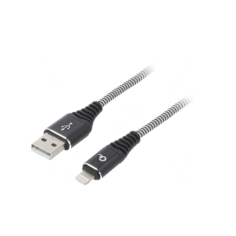 Cablu USB Lightning 1m Negru | Electronic-mag.ro | Componente Electronice