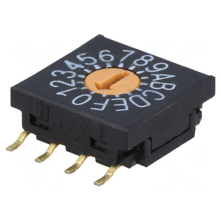 Întrerupător codificare HEX/BCD 16 poziții SMT | Electronic-mag.ro | Componente Electronice
