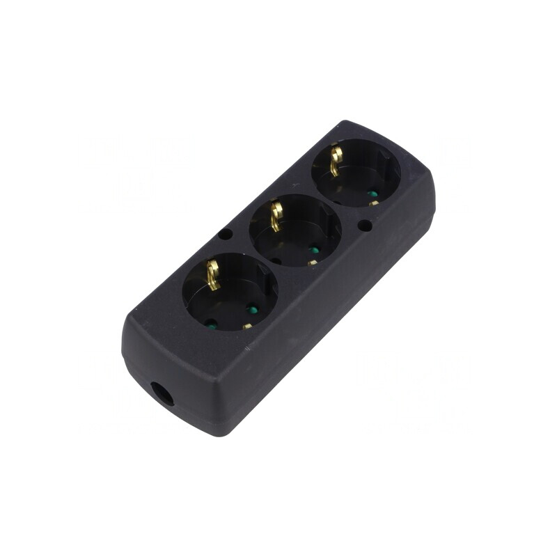 Conector: alimentare AC mamă spliter 2P+PE 250VAC 16A neagră | Electronic-mag.ro | Componente Electronice Conector: alimentare AC mamă spliter 2P+PE 250VAC 16A neagră | Electronic-mag.ro | Componente Electronice