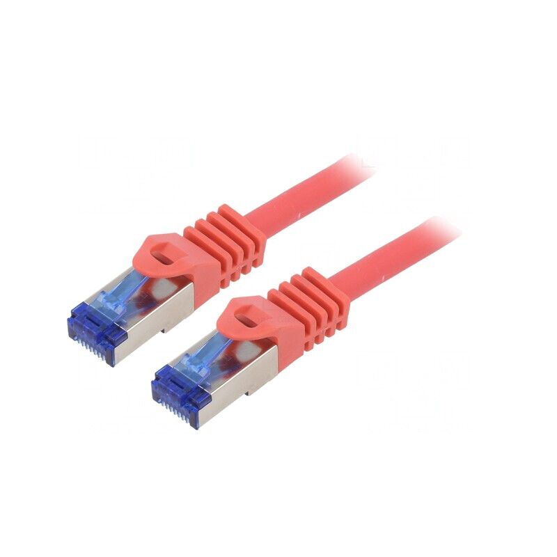 Patch Cord S/FTP Cat6a LSZH Roșu 1m | Electronic-mag.ro | Componente Electronice