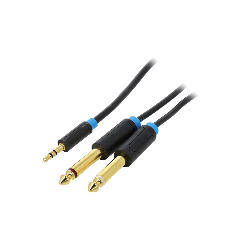 Cablu Audio Jack 3,5mm la 6,3mm, 1,5m Negru | Electronic-mag.ro | Componente Electronice