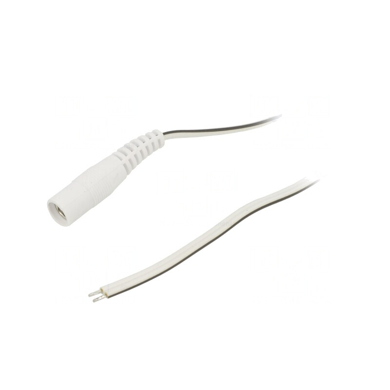 Cablu Alimentare DC 5,5x2,1 Alb 1,5m  | Electronic-mag.ro | Componente Electronice