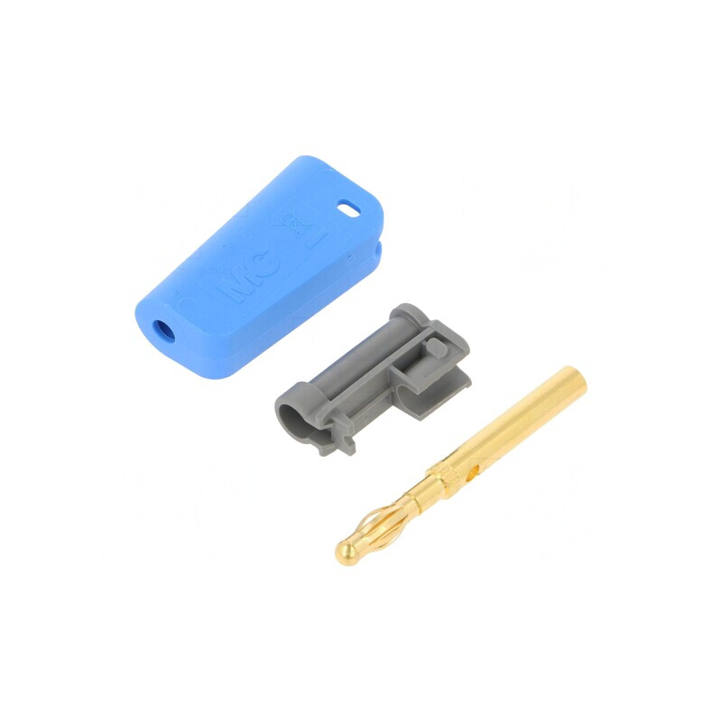 Mufă Banană 4mm 19A Albastră Neizolată | Electronic-mag.ro | Componente Electronice