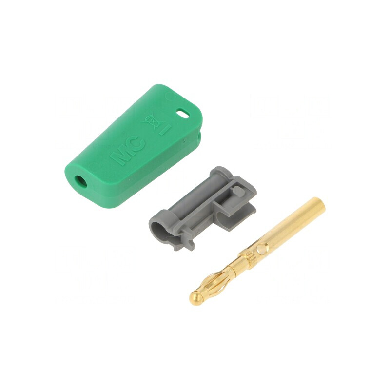Mufă Banană Verde 4mm Neizolat Aurit 19A | Electronic-mag.ro | Componente Electronice