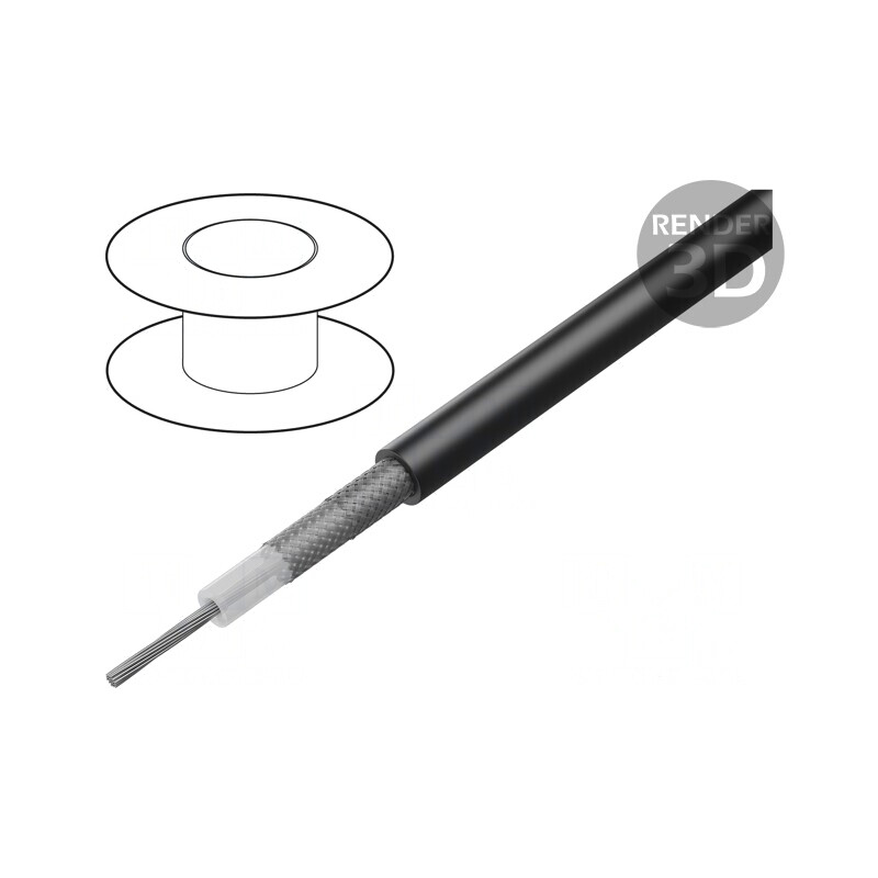 Cablu Coaxial RG223U Negru 5.4mm | Electronic-mag.ro | Componente Electronice