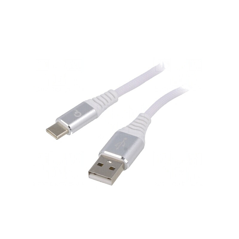 Cablu USB 2.0 USB A la USB C Aurit 1m Alb 480Mbps | Electronic-mag.ro | Componente Electronice Cablu USB 2.0 USB A la USB C Aurit 1m Alb 480Mbps | Electronic-mag.ro | Componente Electronice