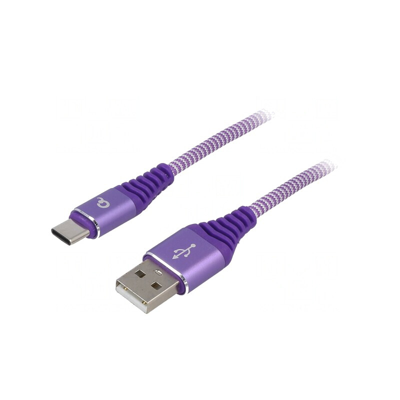 Cablu USB 2.0 USB A la USB C 1m Violet 480Mbps | Electronic-mag.ro | Componente Electronice