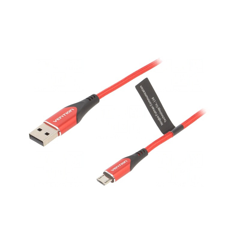 Cablu USB 2.0 A-B Micro 1m Roșu 480Mbps | Electronic-mag.ro | Componente Electronice