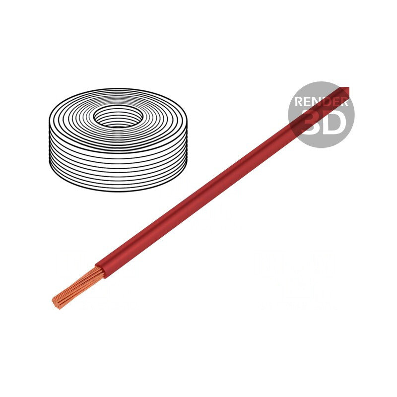 Cablu Electric Litat Cu PVC 1x2,5mm2 Roșu 450/750V | Electronic-mag.ro | Componente Electronice