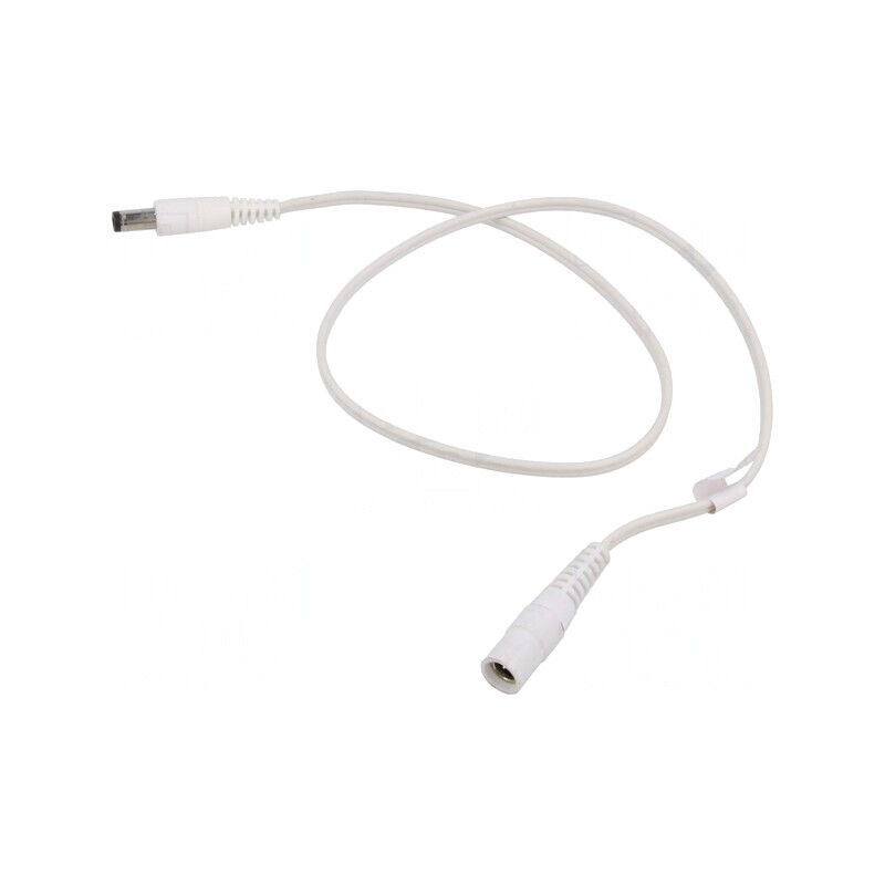Cablu Alb 2x0,5mm2 DC 5,5/2,1 Mufă-Soclu Drept | Electronic-mag.ro | Componente Electronice