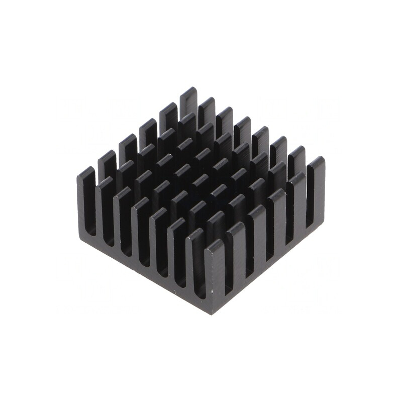 Radiator extrudat cu aripioare negru 20x20mm | Electronic-mag.ro | Componente Electronice