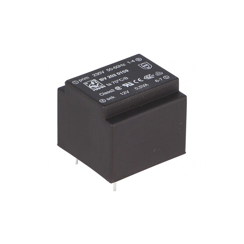 Transformator încapsulat 0,5VA 230V 12V PCB | Electronic-mag.ro | Componente Electronice
