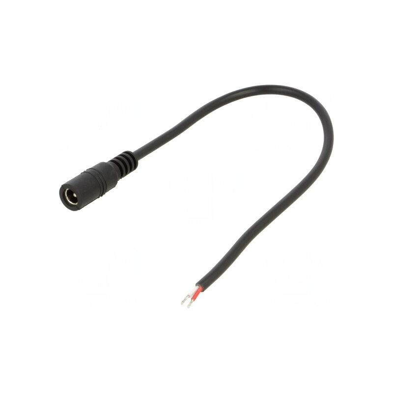 Cablu Alimentare 2x0,5mm2 DC 5,5/2,1 Negru 0,25m | Electronic-mag.ro | Componente Electronice