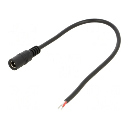 Cablu Alimentare 2x0,5mm2 DC 5,5/2,1 Negru 0,25m | Electronic-mag.ro | Componente Electronice