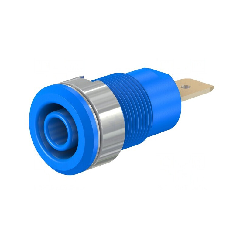 Soclu Banană 4mm Albastru Aurit 32A 1kV | Electronic-mag.ro | Componente Electronice