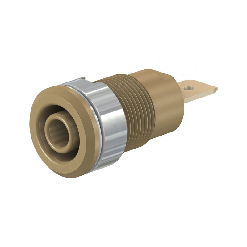 Soclu Banană 4mm 32A 1kV Maro Aurit Izolat | Electronic-mag.ro | Componente Electronice