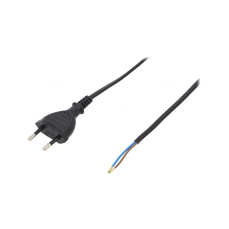 Cablu Alimentare PVC 2m Negru 2x0,5mm2 2,5A | Electronic-mag.ro | Componente Electronice