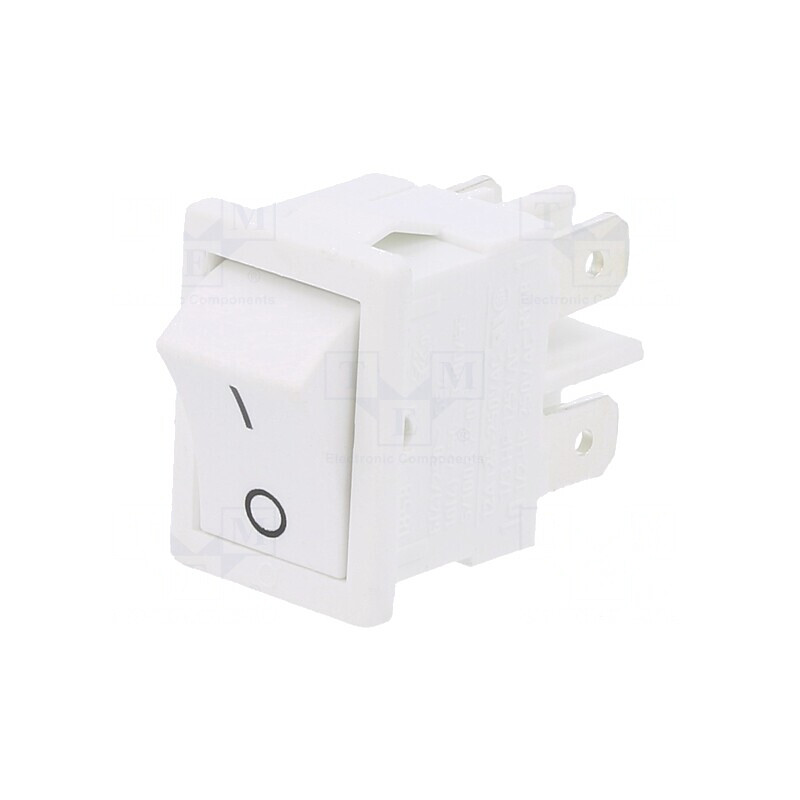 Rocker Switch DPST Albă 6A 250V IP40 | Electronic-mag.ro | Componente Electronice