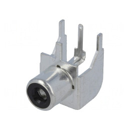 Soclu RCA mamă unghi 90° negru THT | Electronic-mag.ro | Componente Electronice