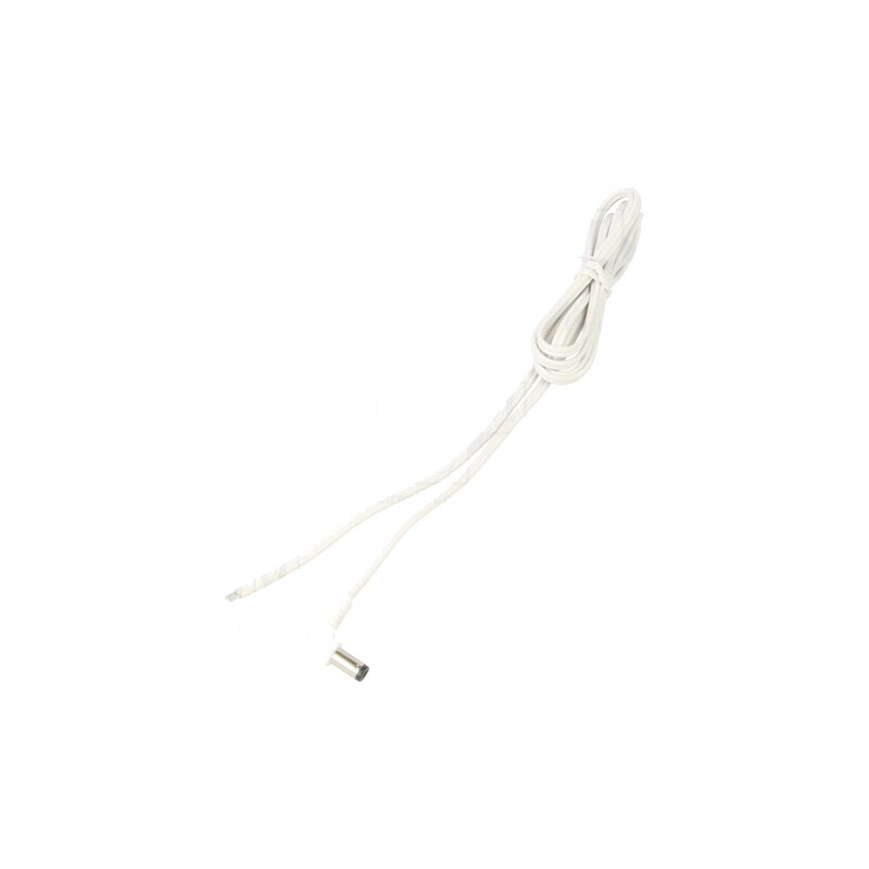 Cablu Alb 2x0,5mm2 cu Mufă În Unghi DC 5,5/2,1 1,5m | Electronic-mag.ro | Componente Electronice