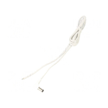 Cablu Alb 2x0,5mm2 cu Mufă În Unghi DC 5,5/2,1 1,5m | Electronic-mag.ro | Componente Electronice