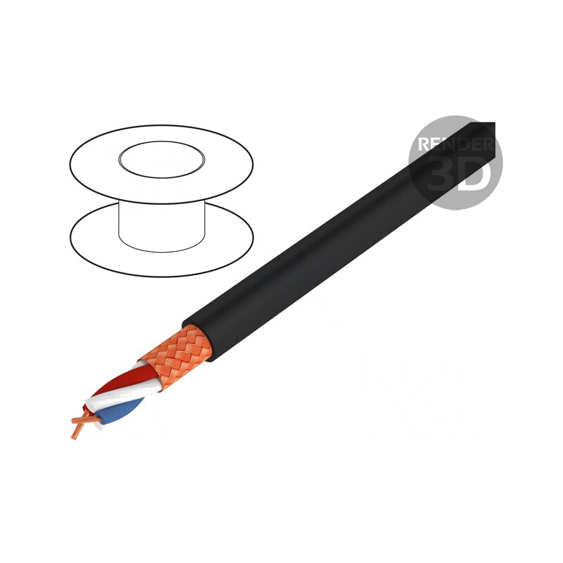 Cablu microfon HELUSOUND negru -25÷70°C | Electronic-mag.ro | Componente Electronice