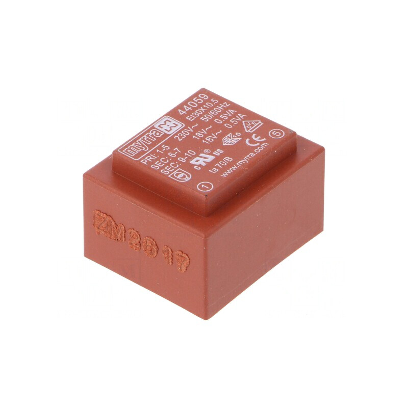 Transformator Încapsulat 1VA 230V 18V PCB | Electronic-mag.ro | Componente Electronice