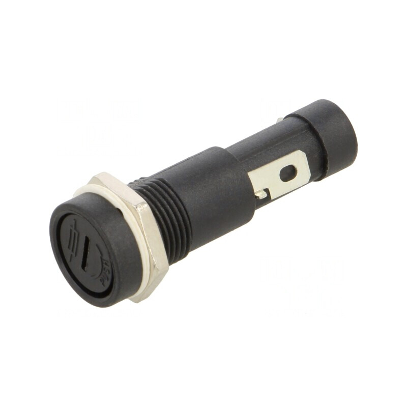 Soclu Siguranțe Cilindrice 6,3x32mm 15A Negru | Electronic-mag.ro | Componente Electronice
