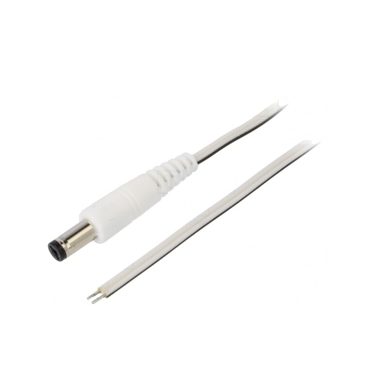 Cablu Alb 1,5m 2x0,35mm2 DC 5,5/1,7 Mufă Drept | Electronic-mag.ro | Componente Electronice Cablu Alb 1,5m 2x0,35mm2 DC 5,5/1,7 Mufă Drept | Electronic-mag.ro | Componente Electronice