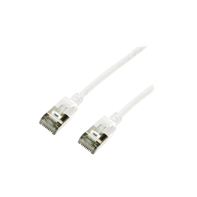Patch cord U/FTP Cat6a alb TPE | Electronic-mag.ro | Componente Electronice